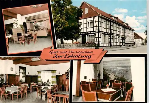 AK / Ansichtskarte Mengershausen_Rosdorf Gasthaus Pension zur Erholung Gastraeume Fachwerkhaus 