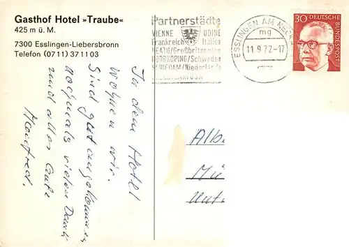 AK / Ansichtskarte Liebersbronn_Esslingen Gasthof Traube 