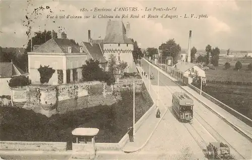 AK / Ansichtskarte  Angers_49 Les Ponts de Ce Vue a vol doiseau sur le Chateau du Roi Rene et Route d'Angers