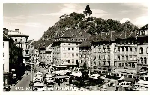 AK / Ansichtskarte  Graz__Steiermark_AT Hauptplatz mit Schlossberg