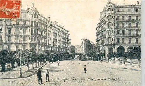 AK / Ansichtskarte  Alger_Algier_Algerie Excelsior Hotel et la Rue Michelet