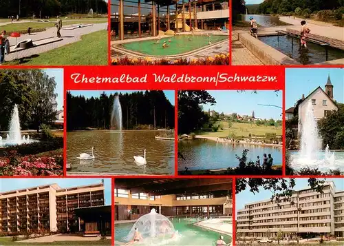 AK / Ansichtskarte 73938158 Waldbronn_Albtal Minigolf Thermal Hallenbad Wassertreten Park Fontaene Kurhotels Sprudel