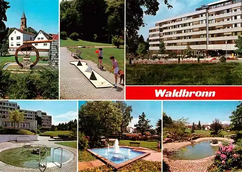 AK / Ansichtskarte  Waldbronn_Albtal Wasserrad Minigolf Kurhotel Wassertreten Kuranlage Teich