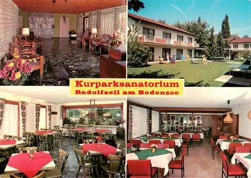 AK / Ansichtskarte 73938185 Radolfzell_Bodensee Kurparksanatorium Flur Gastraeume Liegewiese