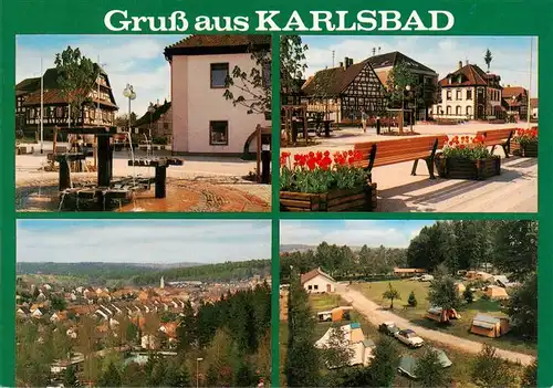 AK / Ansichtskarte 73938196 Langensteinbach_Karlsbad_Karlsruhe_BW Stadtplatz Panorama Campingplatz