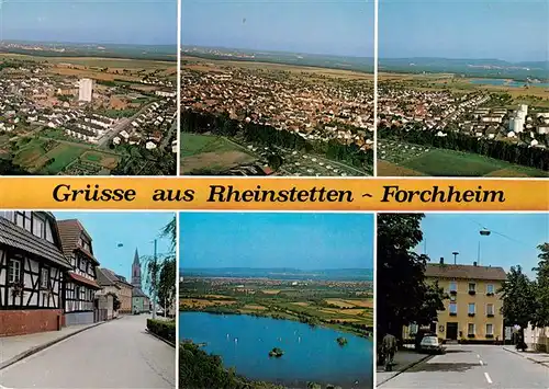 AK / Ansichtskarte 73938218 Forchheim_Rheinstetten Fliegeraufnahmen Strassenpartie Panorama Gasthaus Krone