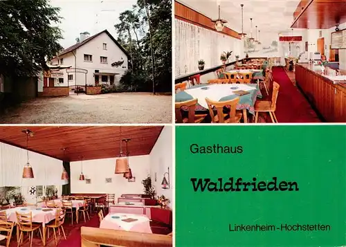 AK / Ansichtskarte 73938219 Hochstetten_Linkenheim-Hochstetten Fischerei Roth Gasthaus Waldfrieden Gastraeume