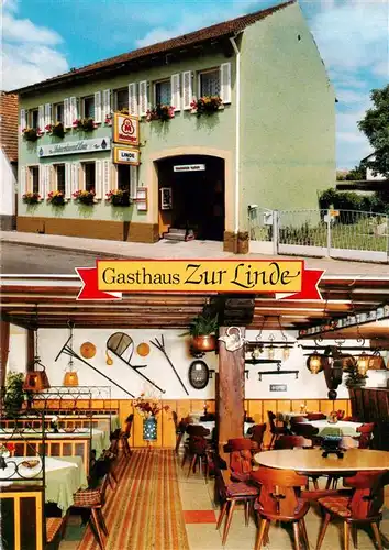 AK / Ansichtskarte  Leopoldshafen_Eggenstein-Leopoldshafen Gasthaus Zur Linde Gastraum