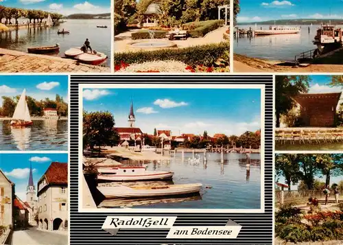 AK / Ansichtskarte 73938227 Radolfzell_Bodensee Bootshafen Park Anleger Kirche Hafen Minigolf
