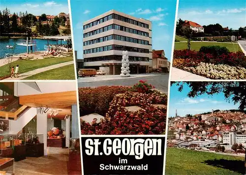 AK / Ansichtskarte 73938239 St_Georgen__Schwarzwald Schwimbad Rathaus Park Hotel Panorama