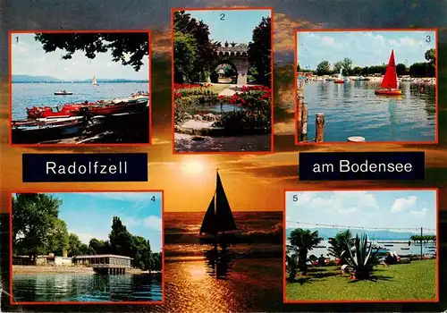 AK / Ansichtskarte  Radolfzell_Bodensee Gondelhafen Stadtgarten Yachthafen Cafe Mettnau Strandidyll