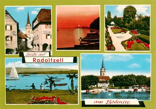 AK / Ansichtskarte 73938282 Radolfzell_Bodensee Kirche Stadtgarten Strand Panorama