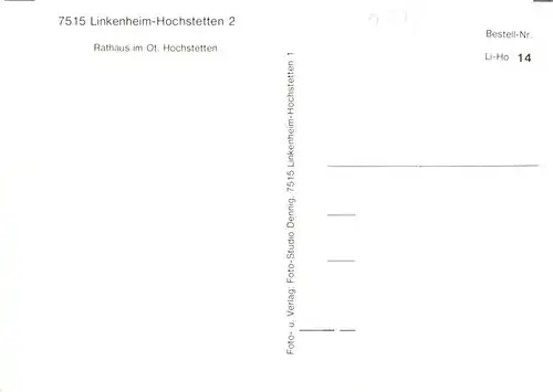 AK / Ansichtskarte  Hochstetten_Linkenheim-Hochstetten Rathaus