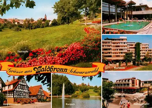 AK / Ansichtskarte 73938313 Waldbronn_Albtal Parkpanorama Thermalbad Heimatmuseum Kurpark Rathausmarkt