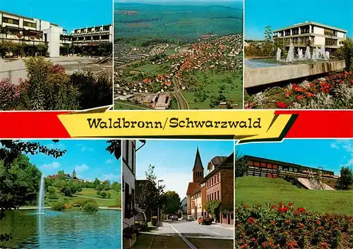 AK / Ansichtskarte 73938325 Waldbronn_Albtal Kurhaus Fliegeraufnahme Wasserspiele Kurpark Fontaene Ortspartie Kurpark