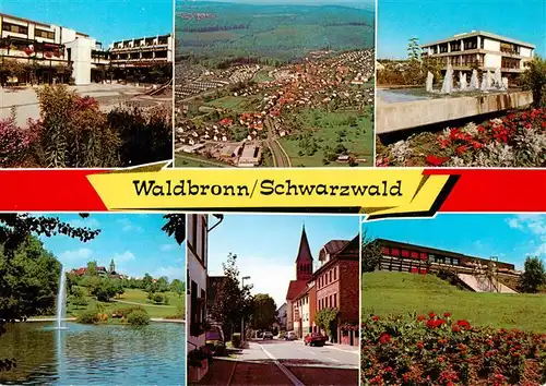 AK / Ansichtskarte 73938326 Waldbronn_Albtal Kurhaus Fliegeraufnahme Wasserspiele Kurpark Fontaene Ortspartie Kurpark