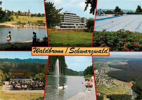 AK / Ansichtskarte 73938335 Waldbronn_Albtal Panorama Kurhaus Schwimmbad Kurkonzert Kurparksee