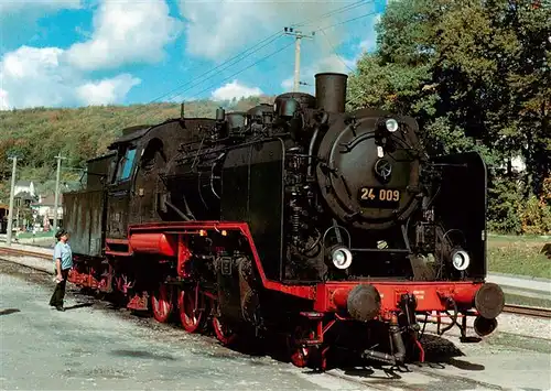 AK / Ansichtskarte 73938341 Busenbach_Waldbronn Eisenbahn Kurier Personenzug Dampflokomotive 24 009