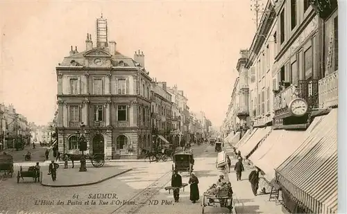 AK / Ansichtskarte  Saumur_49_Maine-et-Loire Hotel des Postes et la Rue d'Orleans