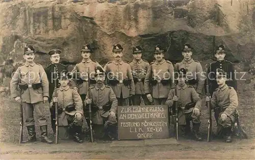 AK / Ansichtskarte  Militaria_Deutschland__WK1 Zur Erinnerung an den WK + Festung Koenigstein Regiment 102, 108 