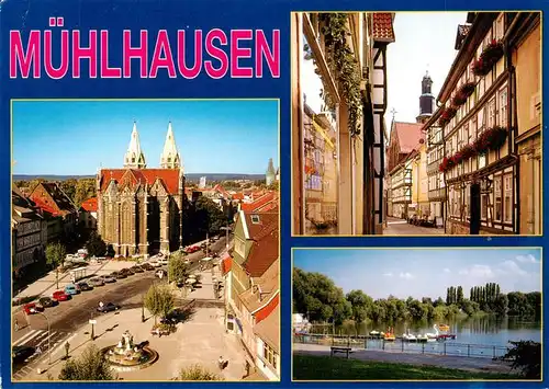 AK / Ansichtskarte  Muehlhausen__Thueringen Hotel Stadt Muehlhausen Divi Blasi Kirche Schwanenteich