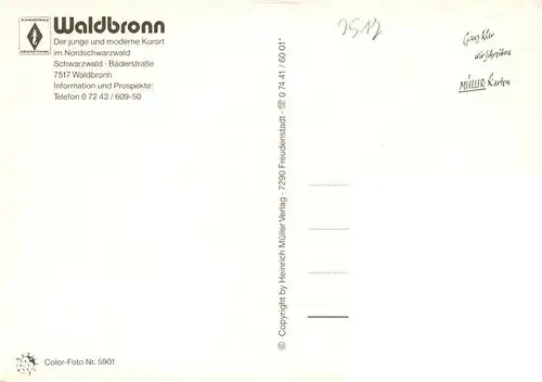 AK / Ansichtskarte  Waldbronn_Albtal Kurkonzert Park Gondelteich Rathaus Brunnen