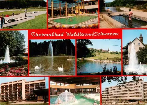 AK / Ansichtskarte  Waldbronn_Albtal Minigolf Thermal Hallenbad Wassertreten Park Fontaene Kurhotels Sprudel