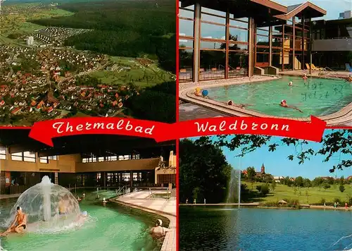 AK / Ansichtskarte  Waldbronn_Albtal Fliegeraufnahme Thermalbad Schwanenteich Sprudelglocke