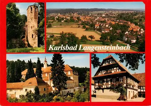 AK / Ansichtskarte 73938548 Langensteinbach_Karlsbad_Karlsruhe_BW St Barbarakapelle Panorama Sanatorium Beim Rathaus