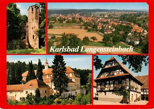 AK / Ansichtskarte 73938549 Langensteinbach_Karlsbad_Karlsruhe_BW St Barbarakapelle Panorama Sanatorium Beim Rathaus