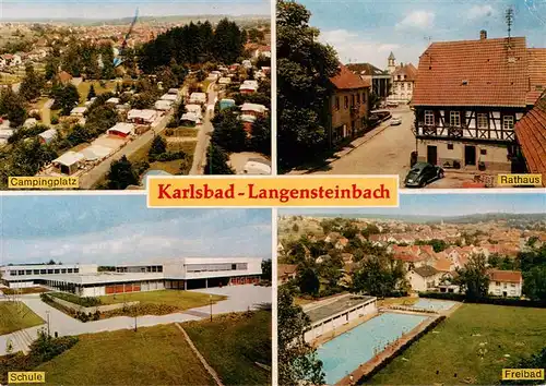 AK / Ansichtskarte 73938552 Langensteinbach_Dinkelsbuehl_Bayern Campingplatz Rathaus Schule Freibad