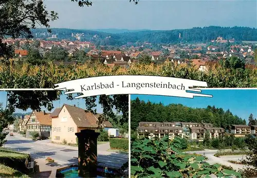 AK / Ansichtskarte 73938554 Langensteinbach_Karlsbad_Karlsruhe_BW Panorama Strassenpartie Park