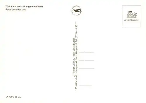 AK / Ansichtskarte  Langensteinbach_Karlsbad_Karlsruhe_BW Partie am Rathaus