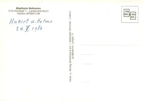 AK / Ansichtskarte  Langensteinbach_Karlsbad_Karlsruhe_BW Bibelheim Bethanien