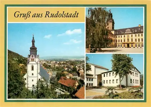 AK / Ansichtskarte  Rudolstadt_Thueringen Blick von der Heidecksburg Kirche Innenhof Theater