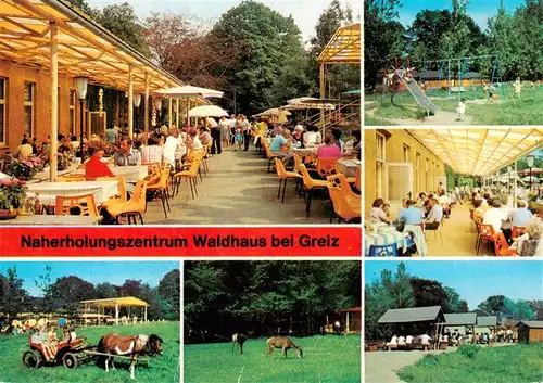 AK / Ansichtskarte  Waldhaus_Greiz Naherholungszentrum Freiterrasse Spielplatz Ponykutsche Wildpark Bungalows