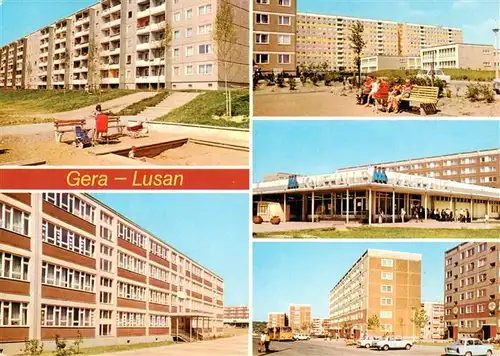 AK / Ansichtskarte  Lusan_Gera Wohnblocks Kaufhalle