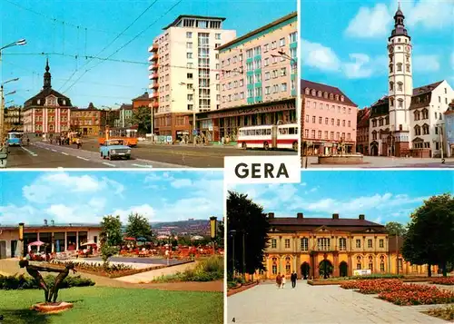 AK / Ansichtskarte  Gera__Thueringen Strasse der Republik Terrassencafe Osterstein Rathaus Orangerie