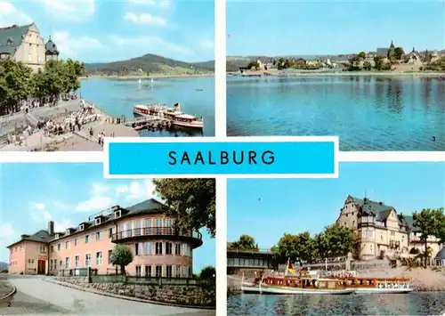 AK / Ansichtskarte 73938610 Saalburg_Saale_Thueringen Dampferanlegestelle FDGB Erholungsheim Hermann Schlimme Talsperre Dampfer auf der Saale