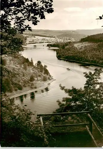 AK / Ansichtskarte  Saalburg_Saale_Thueringen Saaletalsperre Blick vom Heinrichstein auf Saaldorf