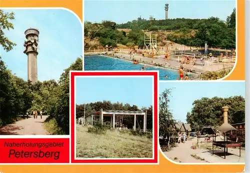 AK / Ansichtskarte 73938619 Petersberg_Eisenberg Fernsehturm Bergbad Pavillon HOG Waldschaenke