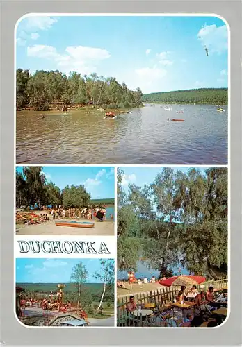 AK / Ansichtskarte  Duchonka_Prasice-Duchonka_Slovakia Badesee Strandpartien Terrasse