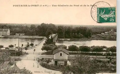 AK / Ansichtskarte  Fontaine-le-Port_77_Seine-et-Marne Vue générale du pont et de la Seine