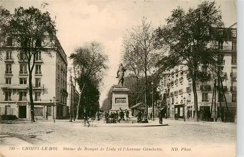 AK / Ansichtskarte  Choisy-le-Roi_94_Val-de-Marne Statue de Rougel de Lisle et l Avenue Gambetta