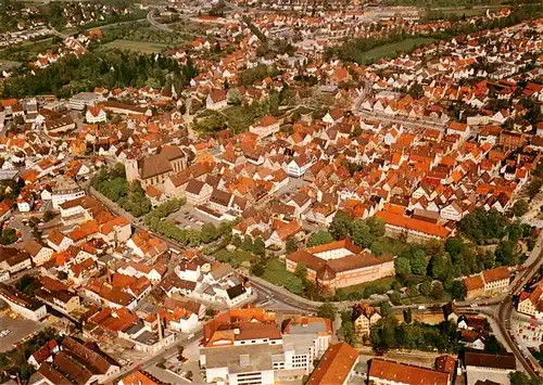 AK / Ansichtskarte  Kirchheim__Teck Stadtkern mit Schloss und Martinskirche