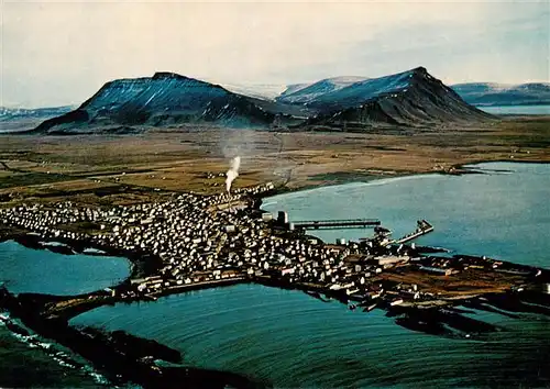 AK / Ansichtskarte  Akranes_Iceland A thriving fishingtown aerial view