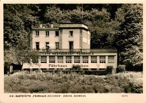 AK / Ansichtskarte  Koenigstein_Saechsische_Schweiz HO Gaststaette Faehrhaus Zeichen