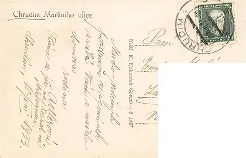 AK / Ansichtskarte  Chrudim_Crudim_Schumberg_CZ Martiniho ulice