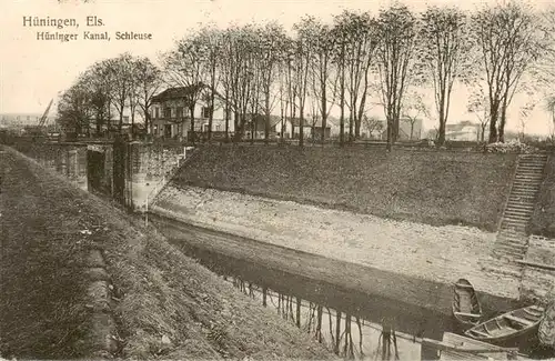 AK / Ansichtskarte  Hueningen_Huningue_68_Haut-Rhin Hueninger Kanal Schleuse