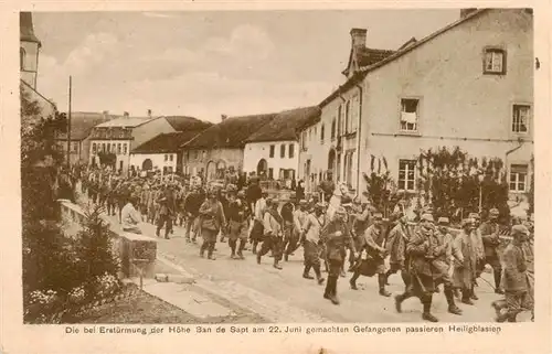 AK / Ansichtskarte  Heiligblasien_St_Blaise_Saulxures_67_Bas-Rhin Die bei Erstuermung der Hoehe San de Sapt gemachten Gefangenen passieren Heiligblasien